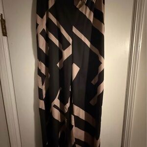 SHEIN Black and Beige Geometric Patterned Pants